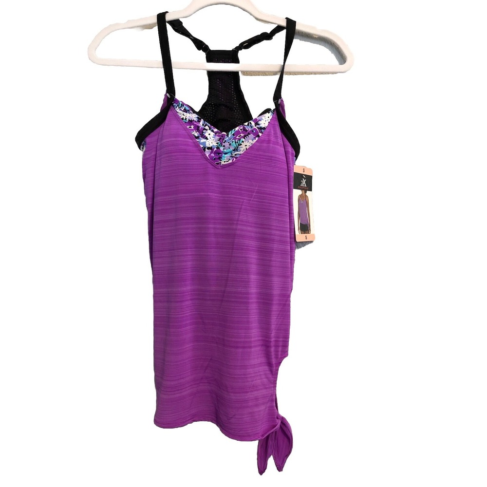 Zeroxposur Womens 2 Piece Swimsuit Tankini Swimwear Haze Small MSRP $94 FLAW